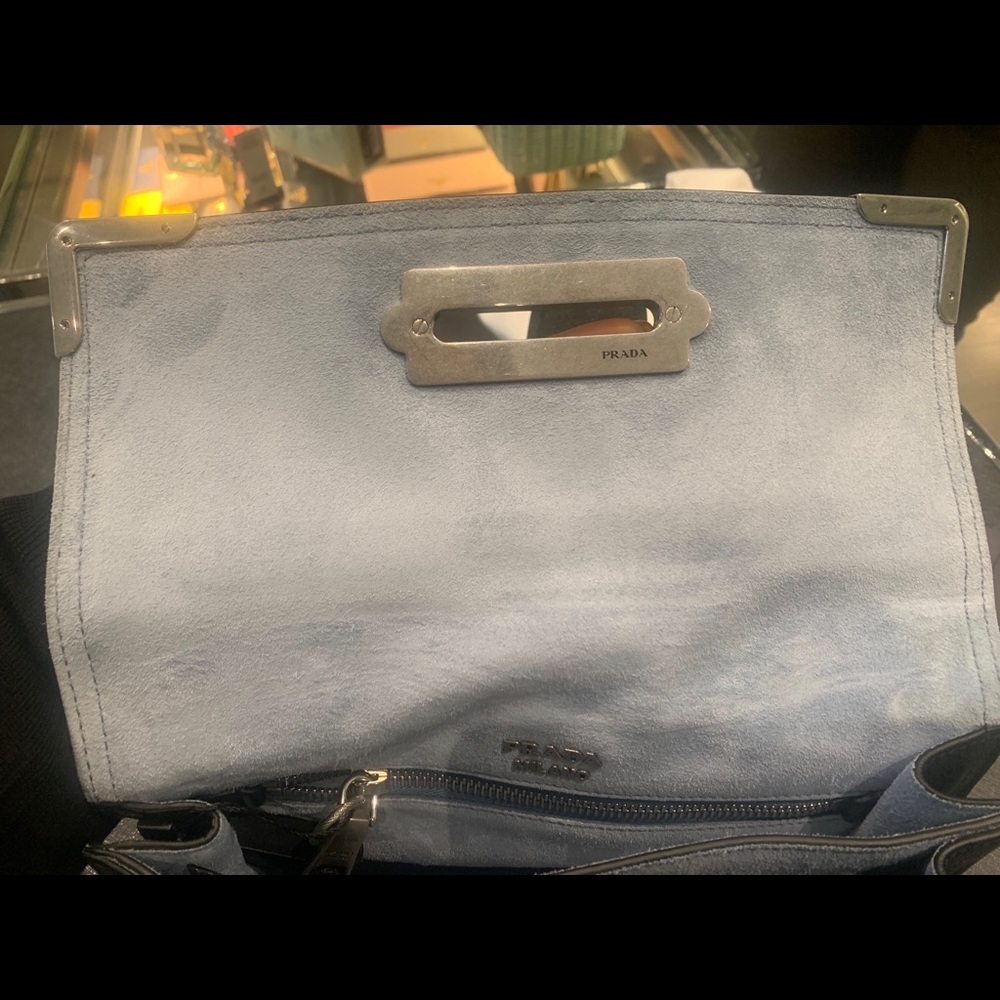 Prada suede clutch